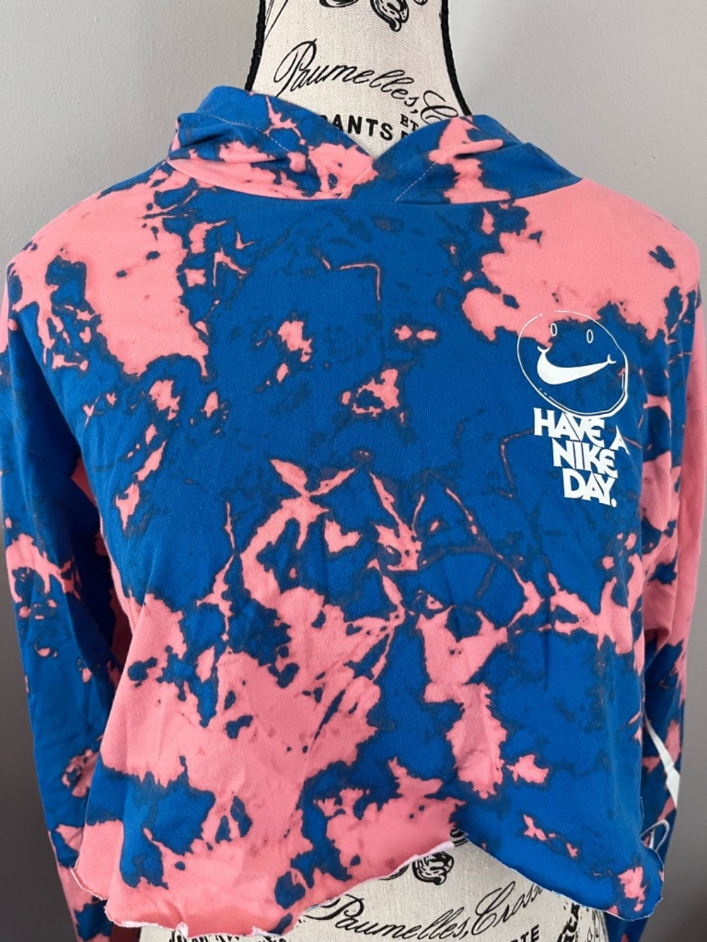Nike Tie-Dye Hoodie in Pink and Blue with "Have A Nike Day" Graphic